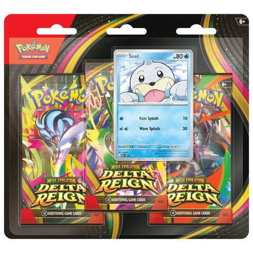 Förhandsbokning: Mega Evolution Delta Reign – 3-Pack Blister (Seel) (ENG)