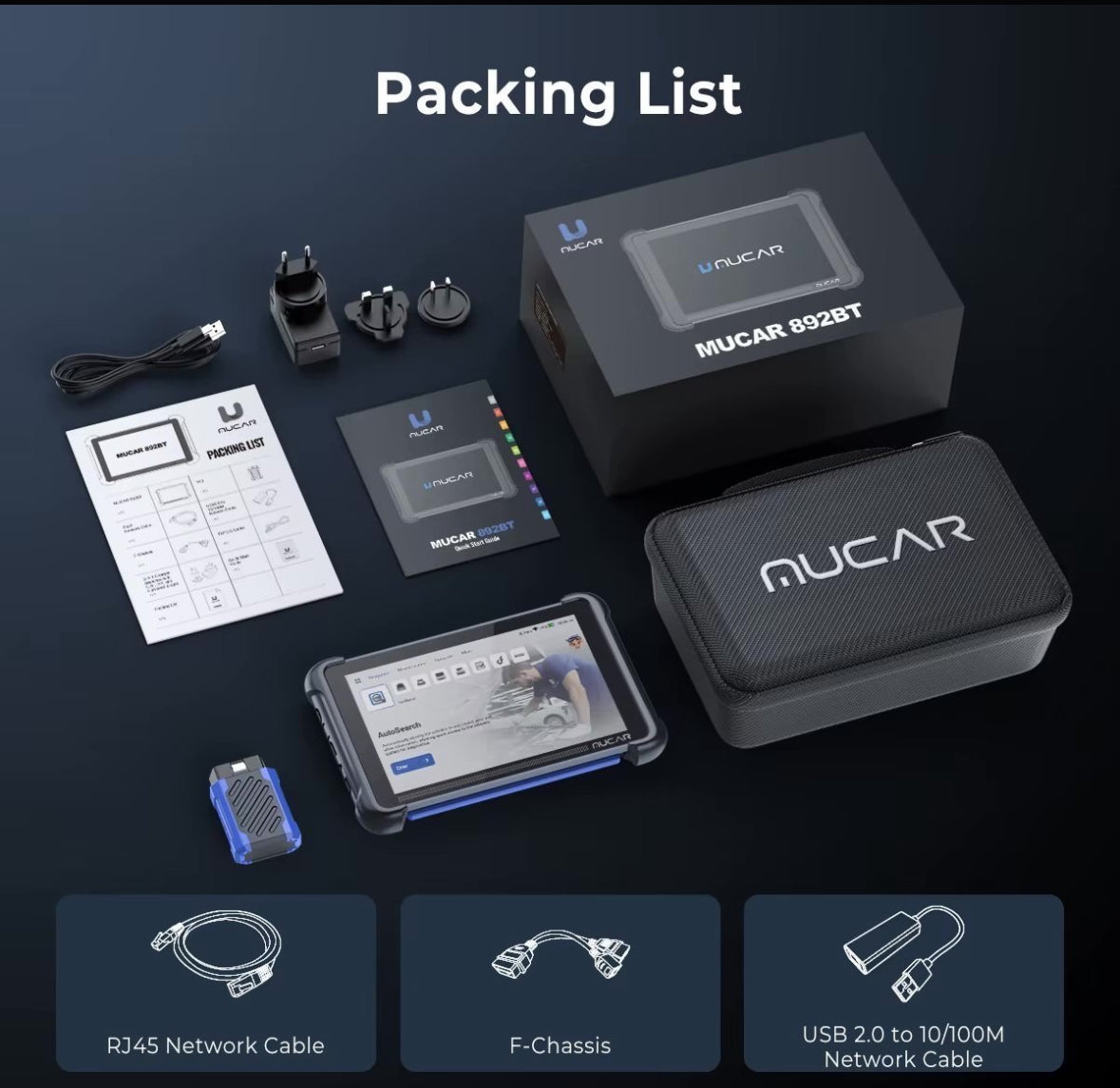 MUCAR 892BT Professionellt diagnostikverktyg samt nyckelprogramerare